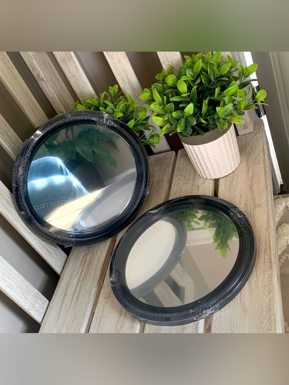 Round Shaped-Black Mirrors - 2pcs Set 🪞🆕🪞 9.625-inch each